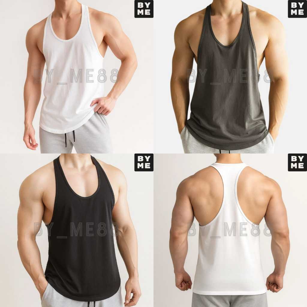 KAOS SINGLET PRIA TALI KECIL SPORT GYM FITNESS