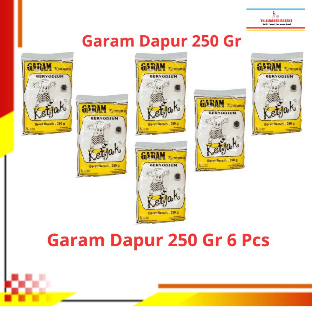 

[PAKET HEMAT ISI 6] Garam dapur Beryodium Ketjak Halus Kemasan 250 Gr PROMO MURAH