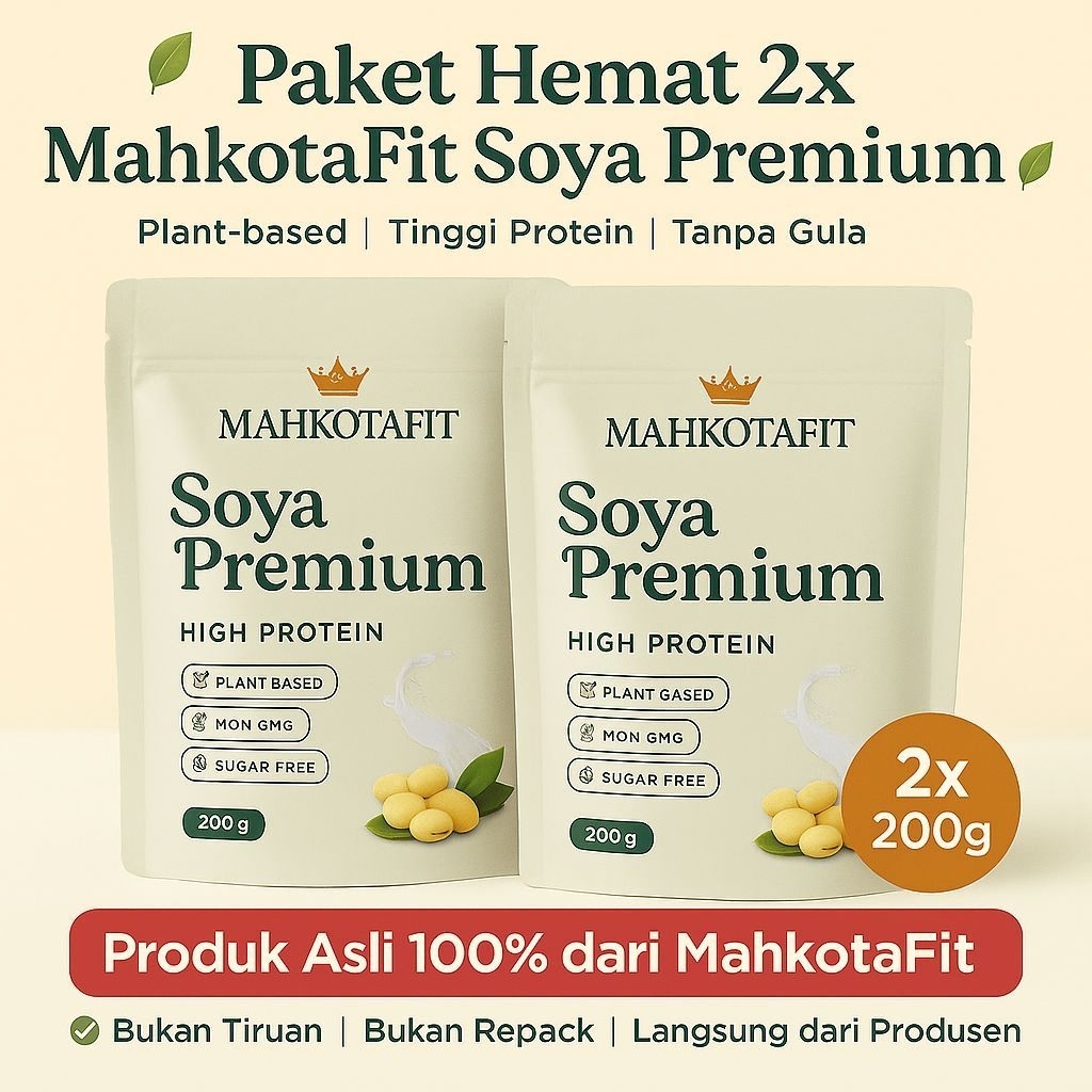 

PROMO!!! PAKET 2 SUSU KEDELAI MAHKOTAFIT SUSU KEDELAI PREMIUM BERKUALITAS SUSU PELANCAR ASI SUSU KEDELAI CUTTING DAN BULKING