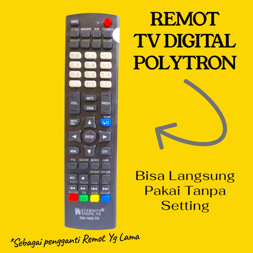 Remot Tv Digital Utk Semua Merek Polytron Lcd Led dan bisa Untuk Tv Merek lain