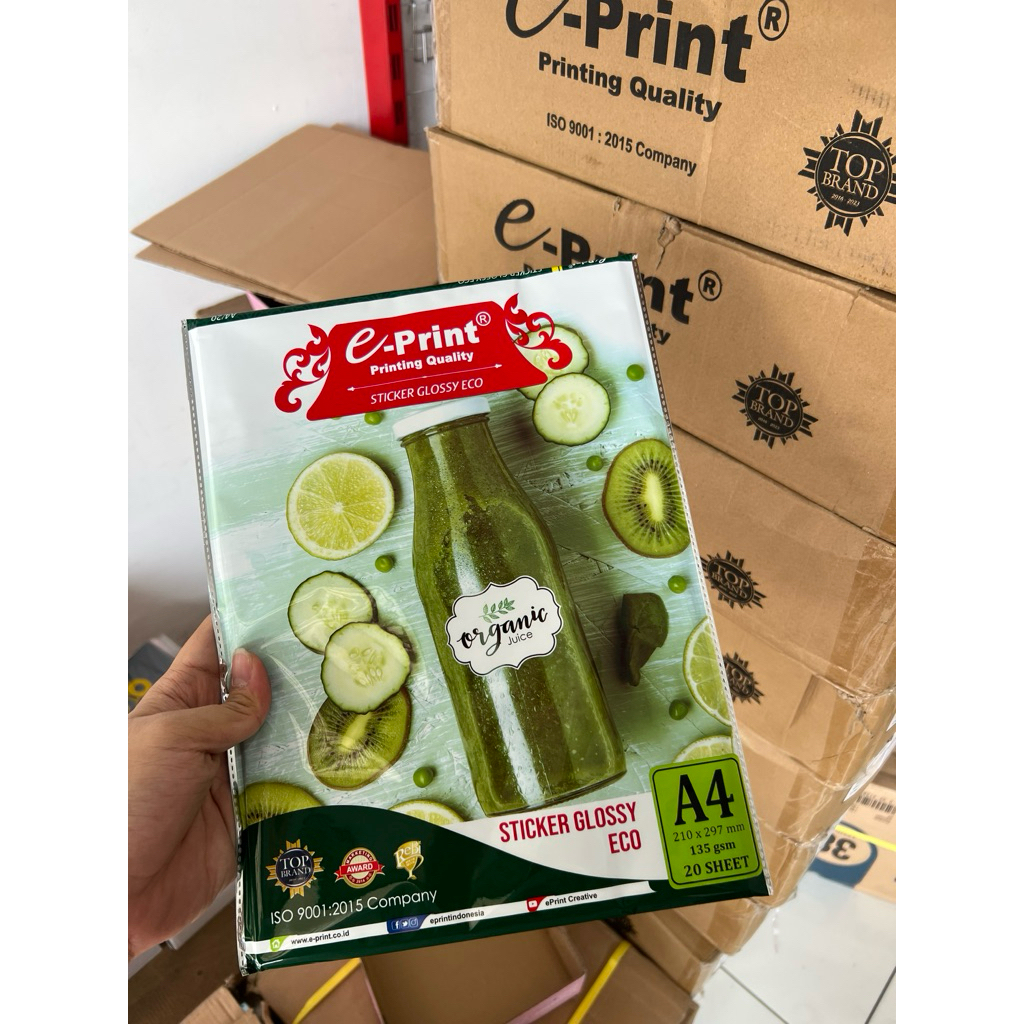 

(1 dus 50 PACK) Kertas Stiker Glossy A4 135GSM eprint