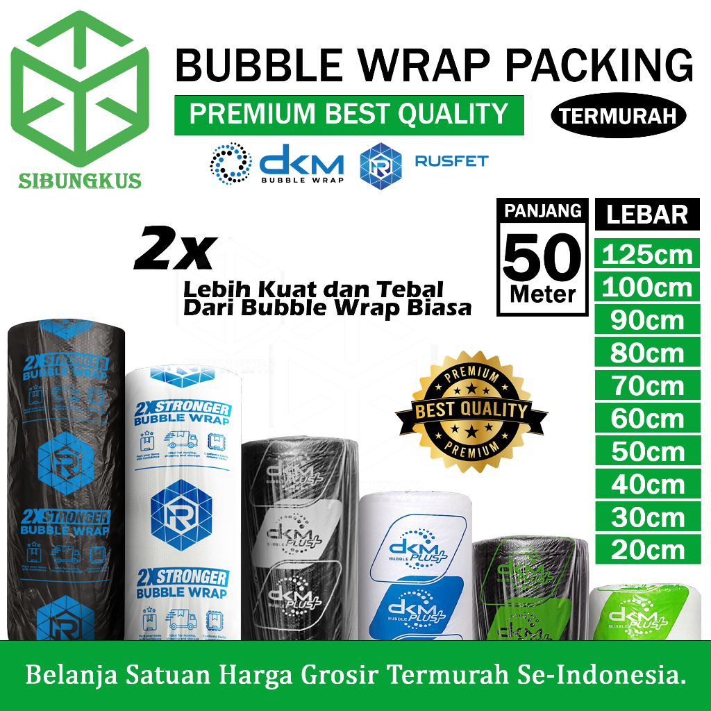 

Plastik Bubble Wrap 125cm X 50m Dkm Plus Bubblewrap Roll 40cm 30cm x 50m