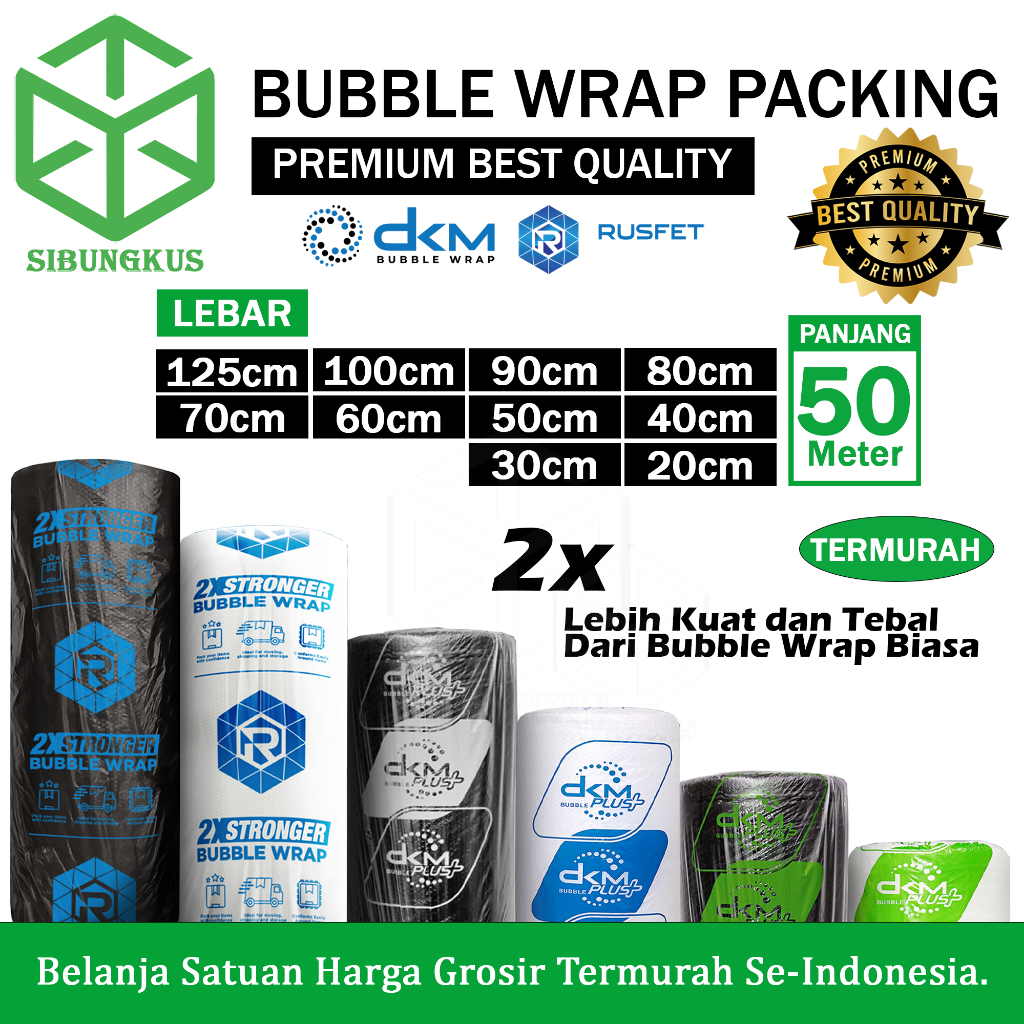 

Plastik Bubble Wrap 125cm X 50m Dkm Plus Bubblewrap 40cm 30cm x 50m Roll