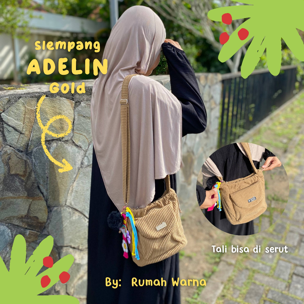 RUMAH WARNA Tas Selempang Wanita Tas Selempang Wanita Casual Tas Selempang Wanita Simple Adelin Baha