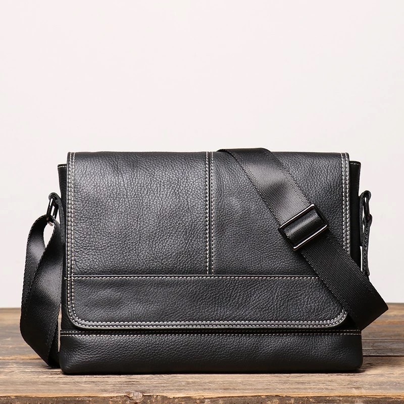 Tas selempang bahu pria kulit sapi asli garut