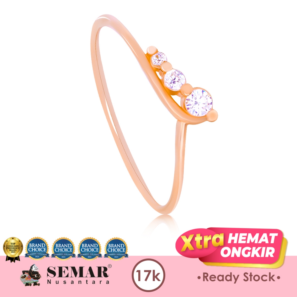 Cincin Emas Brisia Rose Gold 17K Semar Nusantara