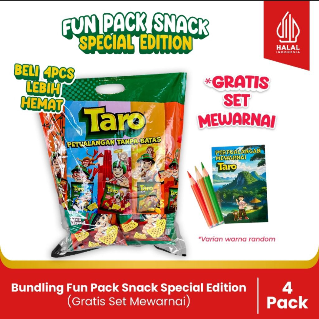 

FKS FOOD || 4 Fun Pack Snack Spedial Edition - Paket Hampers Anak - (Gratis set mewarnai 3 Pensil Warna)