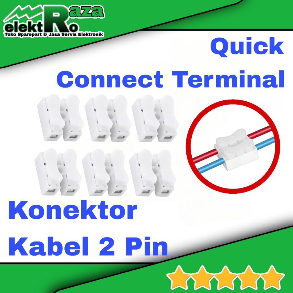 Quick Connect Terminal 2 Pin Konektor Kabel Listrik 2Pin