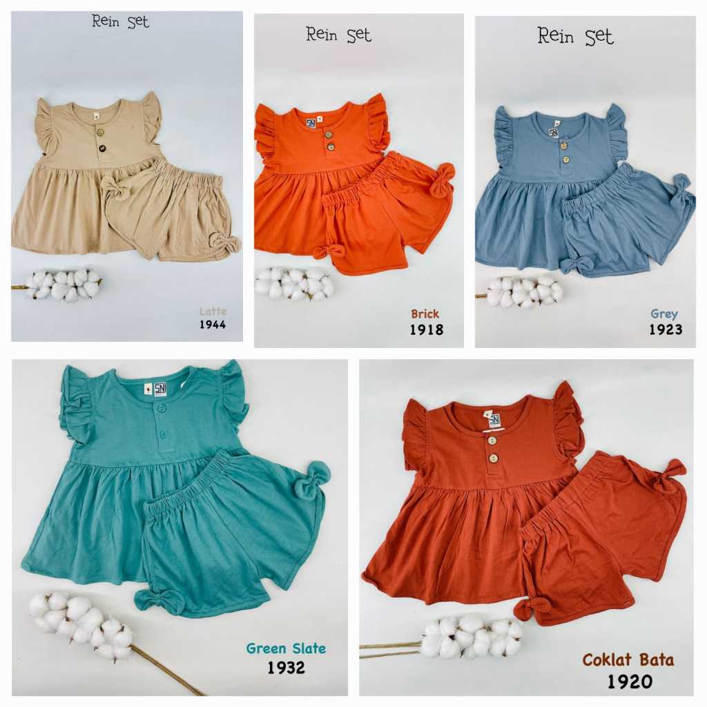 Loopie Kids, Rein Set Unisex Polos Terdapat Kancing hidup dengan stelan  Celana