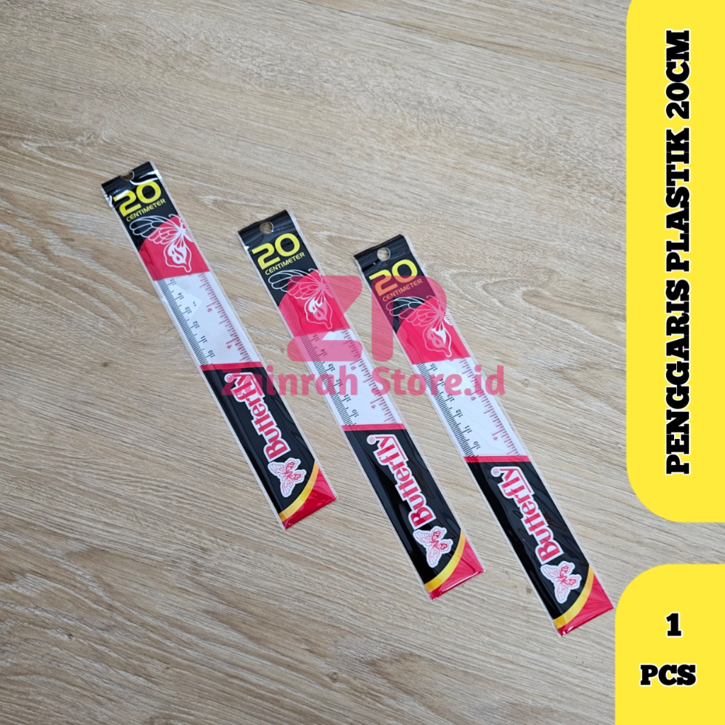 

( 1 PCS ) Penggaris Butterfly 20cm Skala Jelas & Tahan Lama