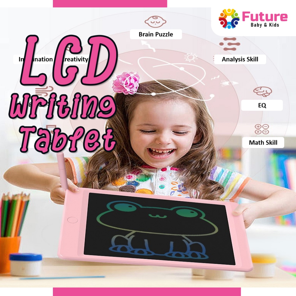 LCD TABLET DINO KARAKTER EDUKASI ANAK / DRAWING WRITING TABLET Belajar Sekolah / Papan Tulis Digital