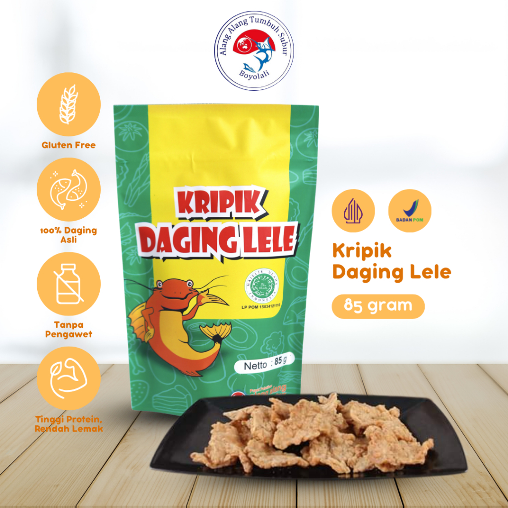 

Keripik Daging Ikan Lele Rasa Original Cemilan Crispy Homemade 85gr