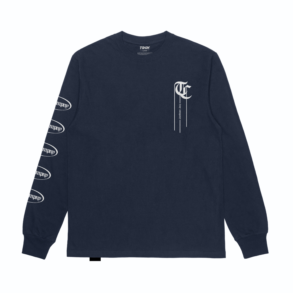 Troy Company Longsleeve Tshirt Navy Parallel Motion - Kaos Lengan Panjang Biru Navy LS 3185
