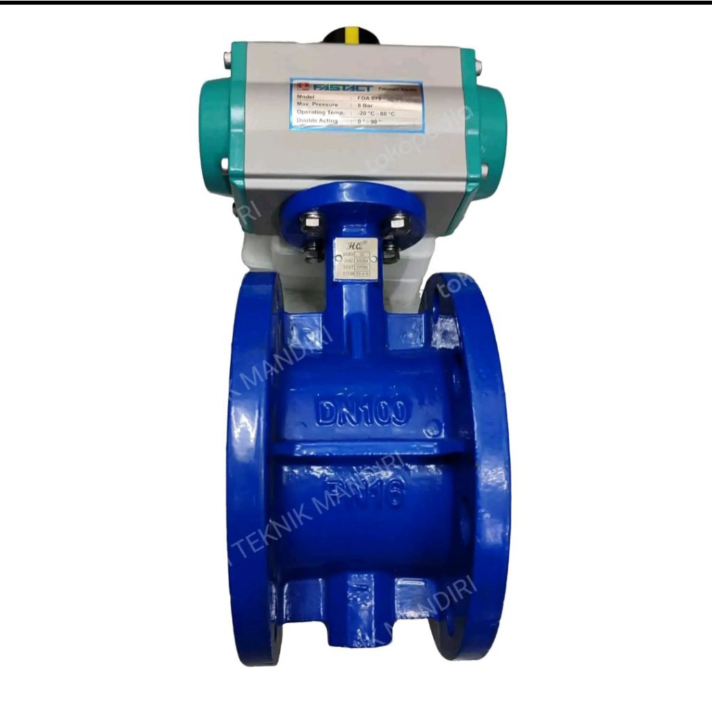 actuator butterfly double flange 4 inch