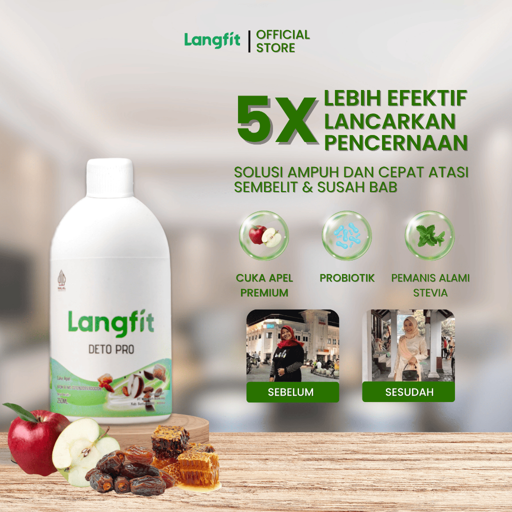 

Langfit Deto Pro Cuka Apel Probiotik Solusi Ampuh dan Cepat Lancarkan Pencernaan Atasi Sulit BAB