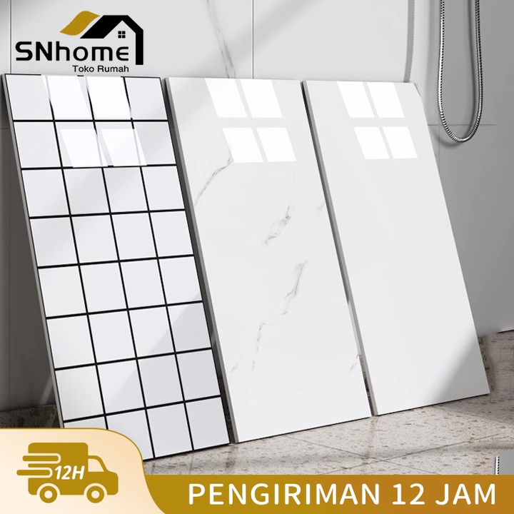 【COD】10PCS-Wallpaper dinding Vinyl Marble Motif Kayu 30 x 60 cm Stiker Keramik Granit Keramik Dindin