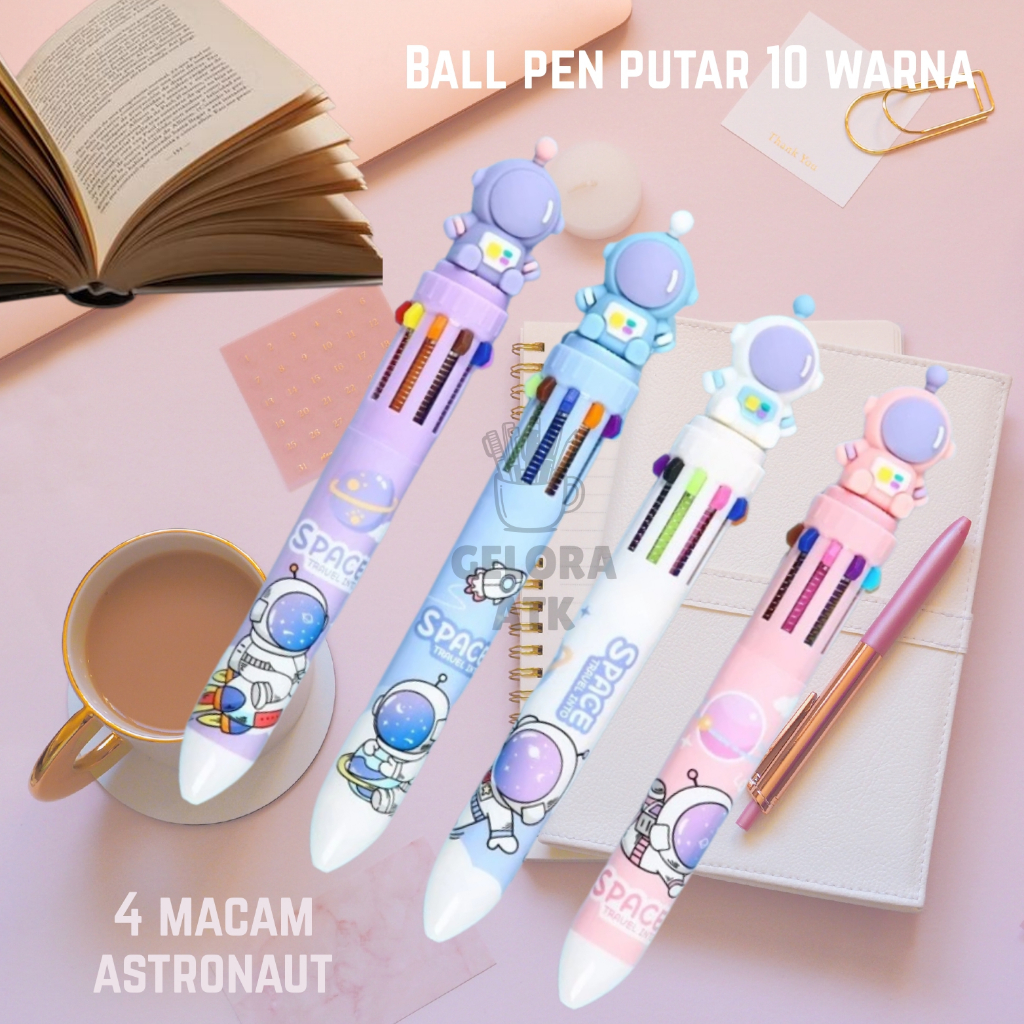 

GELORA Ball Pen Karakter ASTRONAUT 10 warna - 0.5 MM (1 PCS)