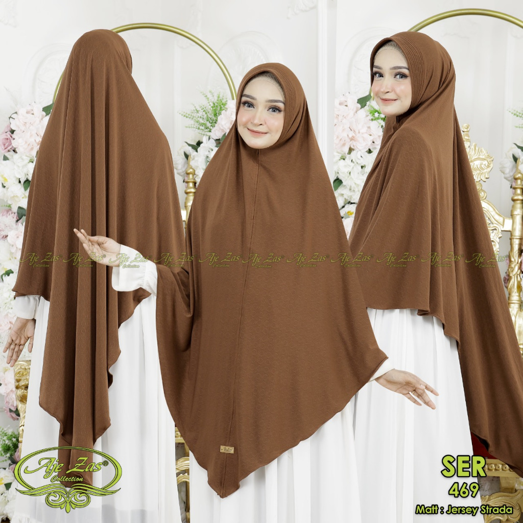 BISA COD Hijab Instan Syari Jumbo Kepala Pet Busa Kode SER Bahan Jersy Strada By Ory AjeZas Collect