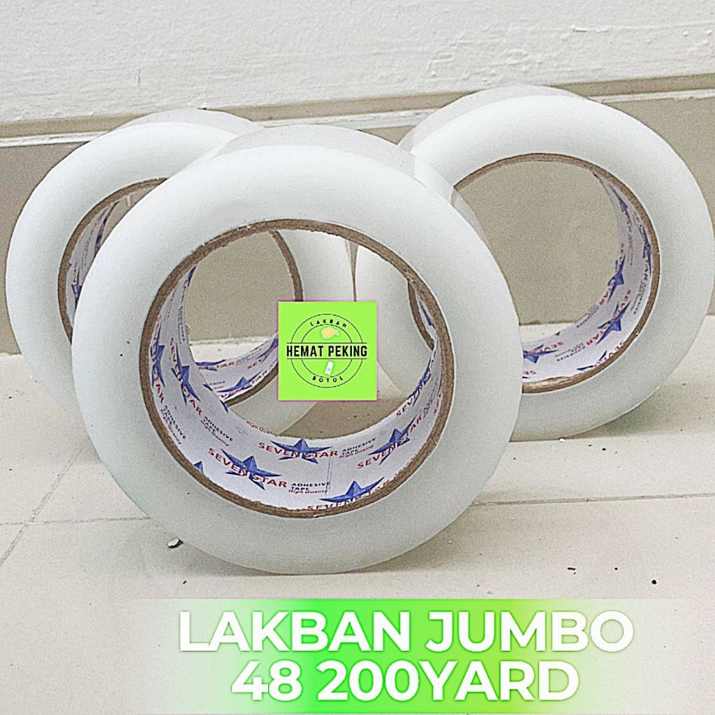 

Lakban PAKET isi 3 pcs 48 200 yard JUMBO bening coklat