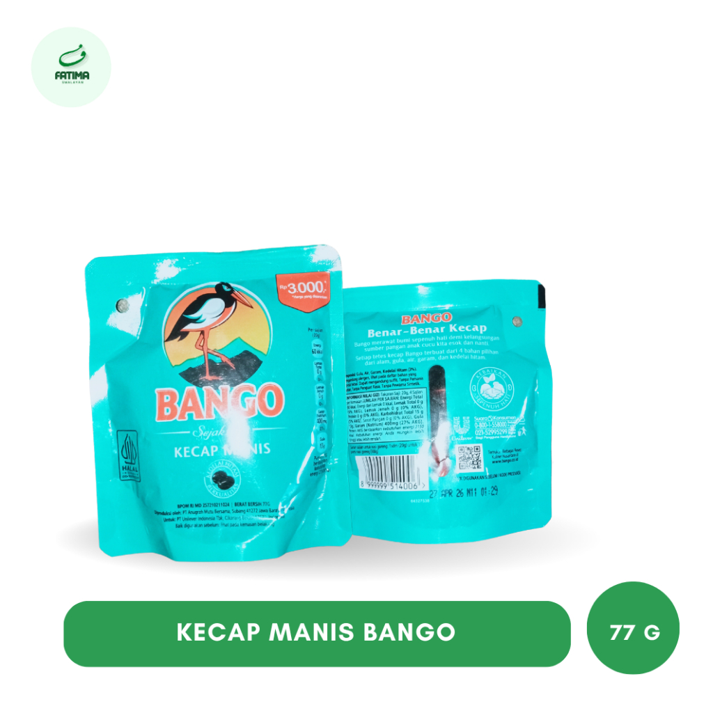 

Kecap Manis Bango Kemasan 77 g || kemasan 3000