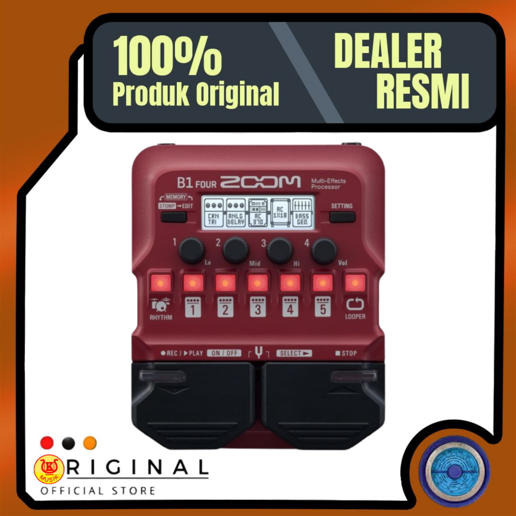 Zoom B1 FOUR with AD16E Bass Multieffects Processor / Zoom Multi Efek Gitar Bass