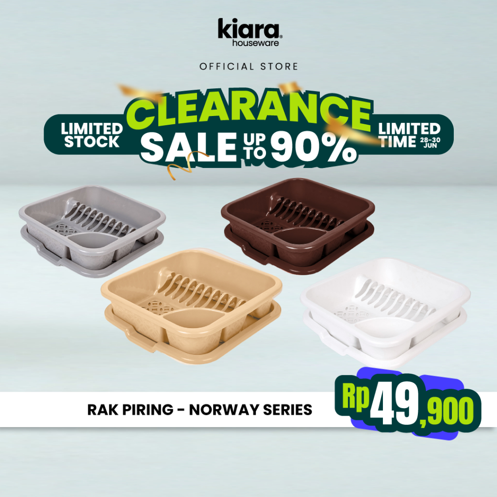 KIARA HOUSEWARE [CLEARANCE 90% OFF] Rak Piring Plastik susun 1 lengkap dengan tatakan dan tirisan ai