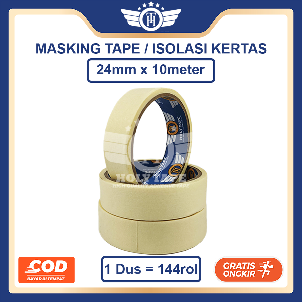 

MASKING TAPE 1 INCH 24 MM / LAKBAN KERTAS 1 INCH 24 MM HOLYTAPE 10M