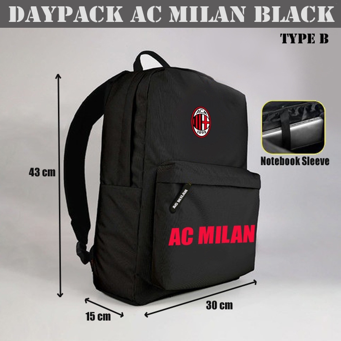 TAS ANAK AC MILAN - BACKPACK SEKOLAH ANAK SD AC MILAN - TAS SEKOLAH REMAJA AC MILAN MILANISTI