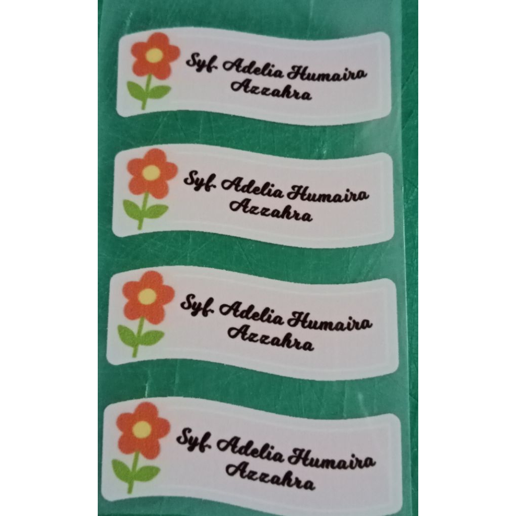 

stiker label nama strika isi 30 pcs
