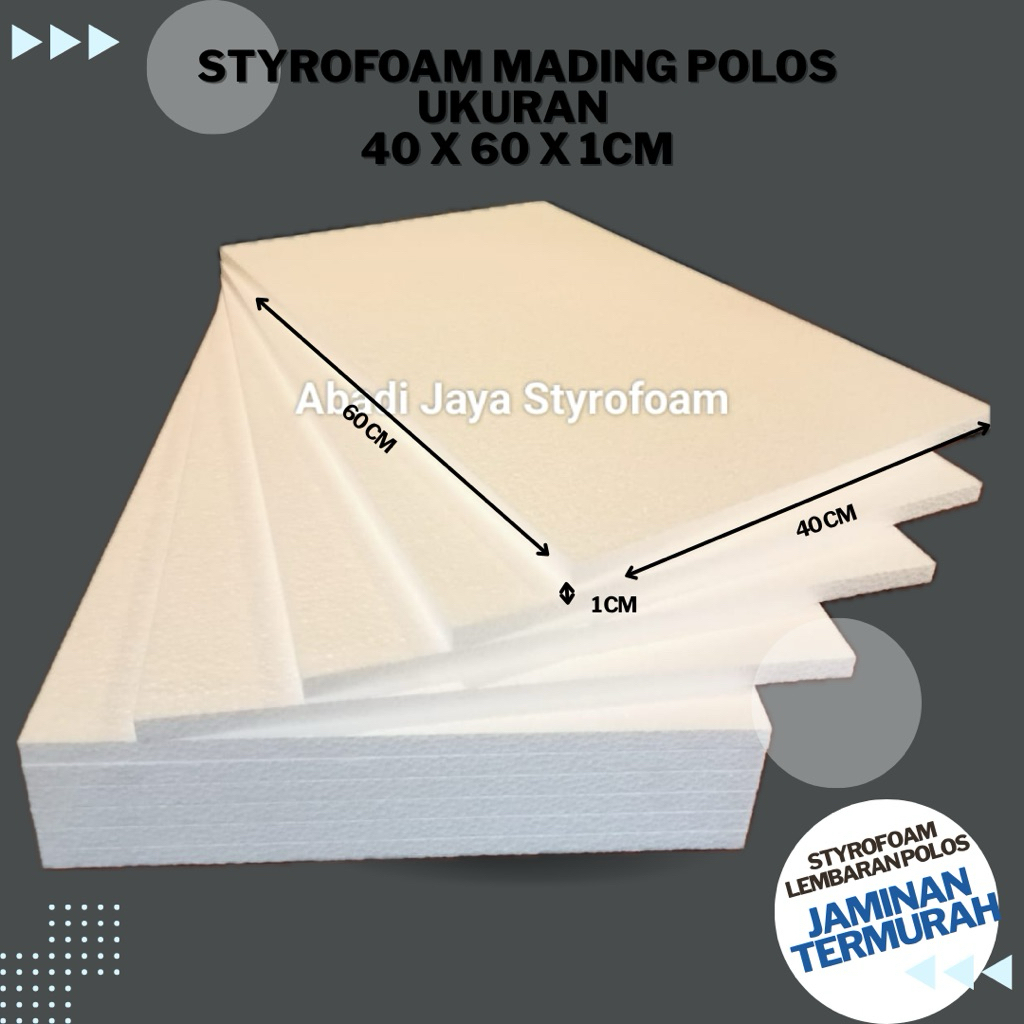

Sterofoam Lembaran 60 x 40 x 1 cm | Sterofoam Mading Polos