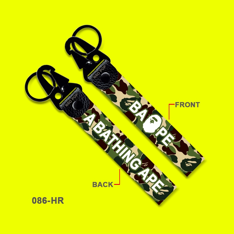 GANTUNGAN KUNCI PREMIUM LOGO BRAND A BATHING APE KEYCHAIN SEPEDAH MOTOR MOBIL KEREN LOGO BAPE CAMO S
