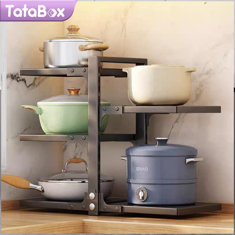 Rak Susun Bawah Wastafel Rak Tingkat dan Beroda Rak Penyimpanan Adjustable Peralatan Rumah Dapur