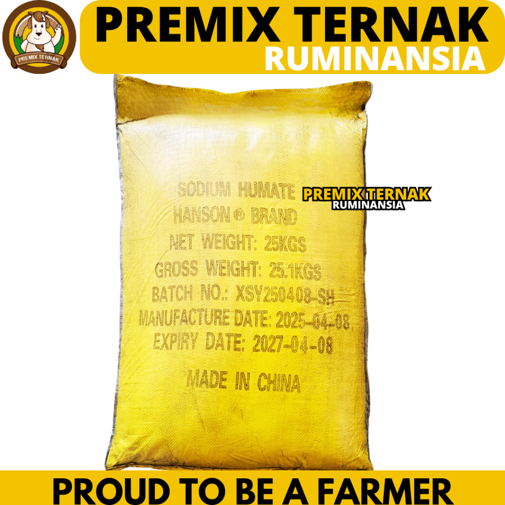 ASAM HUMAT 25 KG 85% HANSON (1 SAK KUNING) - Sodium Humate 25 kg Humic Acid 25 kg Sodium Humat Humid