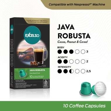 

[oddsolshop] pekanbaru/Excelso Java Robusta Kapsul Kopi 55GR 10 PCS Coffee Capsule Drink