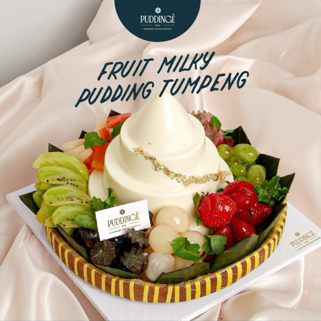 FRUIT ALMOND MILKY PUDDING TUMPENG / PUDDING TUMPENG BUAH