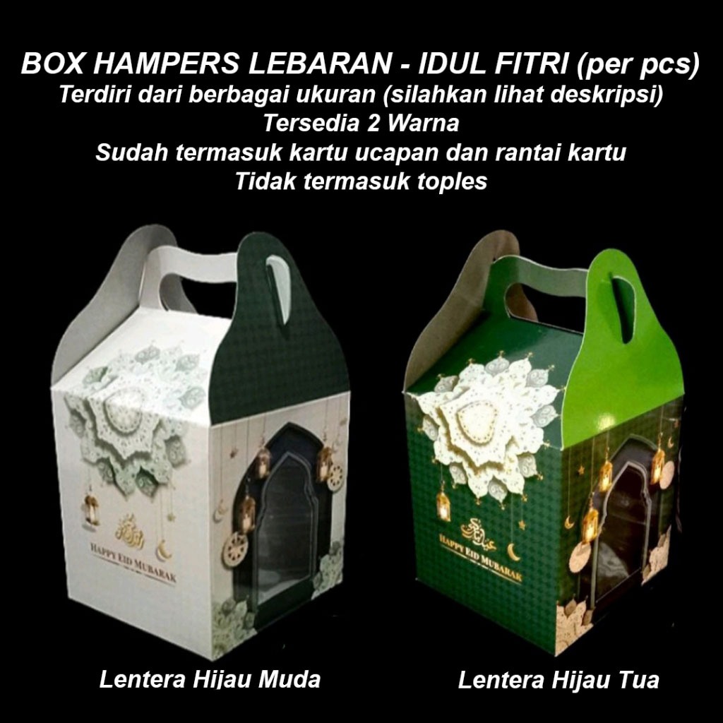 

Box Tenteng Lebaran Muat 1/2/3/4 Toples 250/500gr Kue Kering Hampers - Idul Fitri - Per pcs