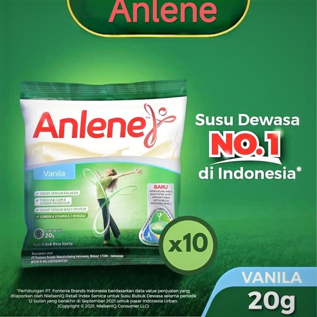 

Anlene susu bubuk tinggi kalsium untuk tulang dan sendi- 10 sachet
