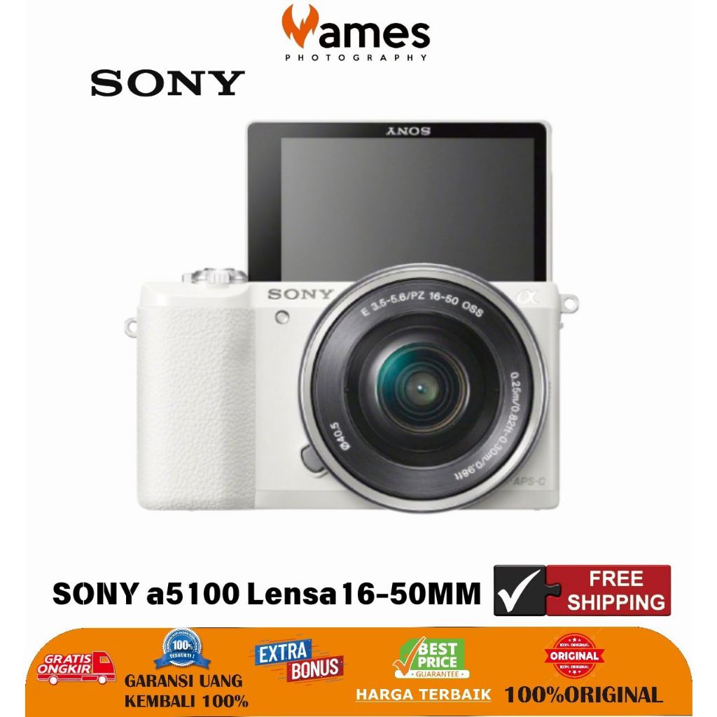 SONY A5100 Lensa 16-50mm / Kamera Mirrorless Original -Vms