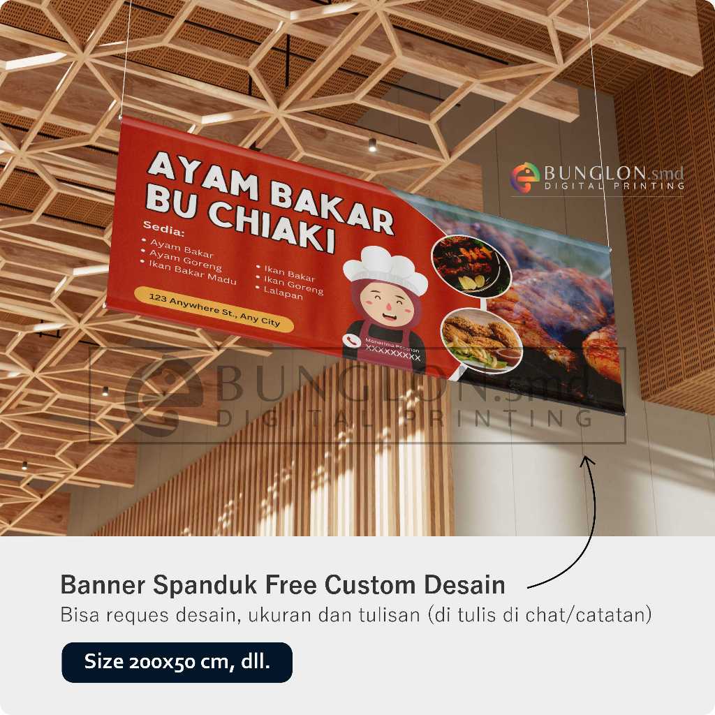 Banner Spanduk Ayam bakar Free Custom Desain