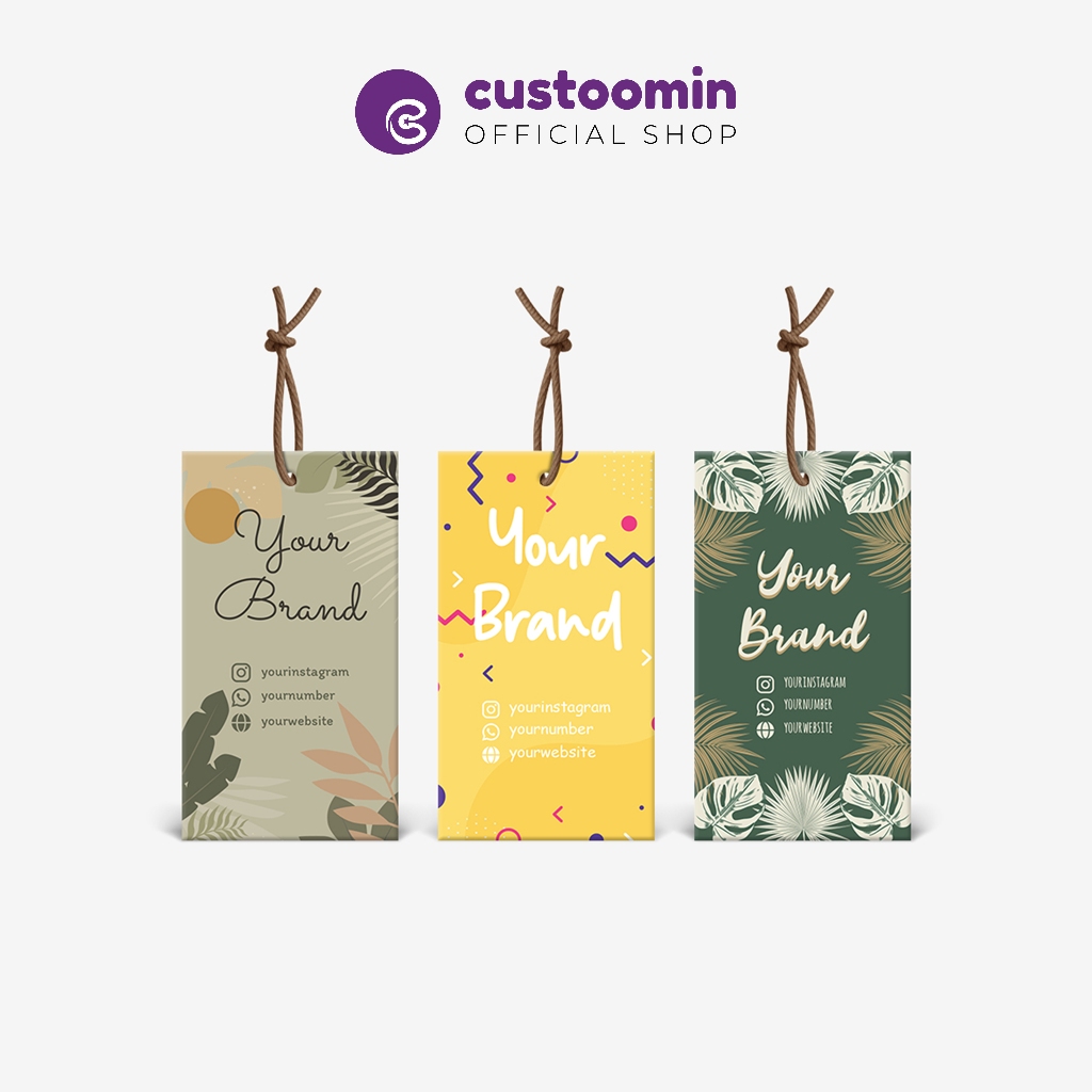 

Custoom.in - Hangtag Kotak Custom Desain - Label Produk Custom - Custom