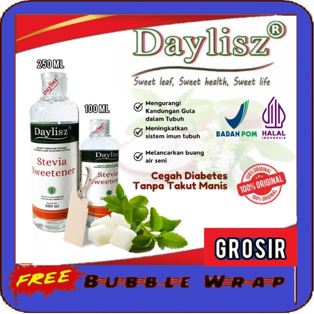 

Gula Stevia cair Sweetener Daylisz 0 kalori sweetener Pemanis Alami Solusi Gula Buat Penderita Sakit Diabetes pengganti gula tebu