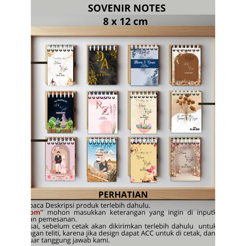 

SOVENIR NOTES PERNIKAHAN, ULANG TAHUN, EVENT DAN LAIN LAIN CUSTOM MURAH