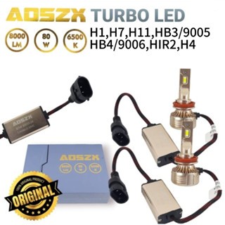 Lampu Bohlam AOSZX Turbo Led Headlight Headlamp COB H1 H4 H7 H11 HB3/9005 HB4/9006 HIR2/9012 8000LM 