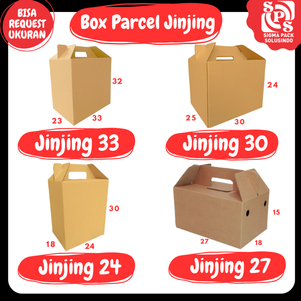 

kardus Parcel Jinjing 33x23x32 / 30x25x24 / 27x18x15 / 24x18x30 Box Packing Idul Fitri Zigma Pack
