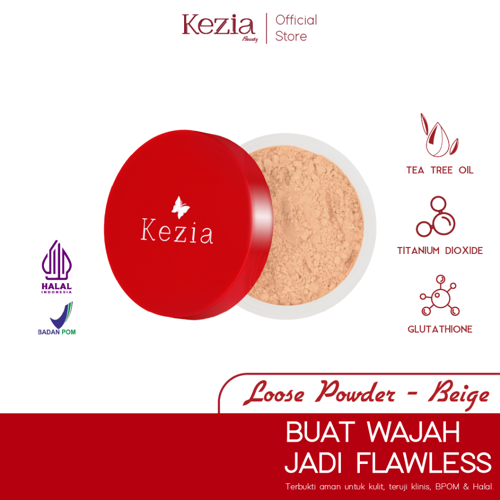 KEZIA By ASHANTY - Loose Powder - Bedak Tabur Oil Control hingga 12 Jam