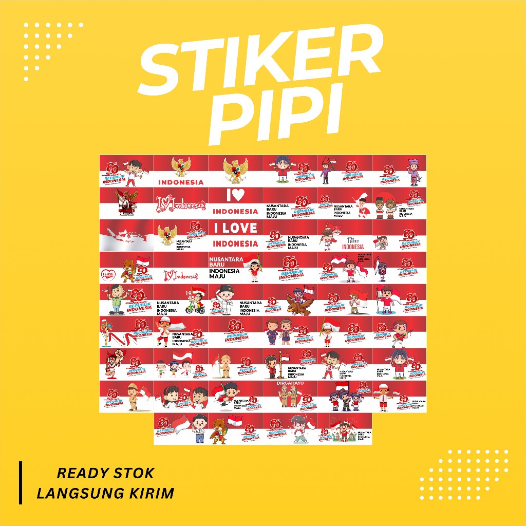 

STIKER PIPI ILOVE INDONESIA MURAHH 10K ISI 100PCS
