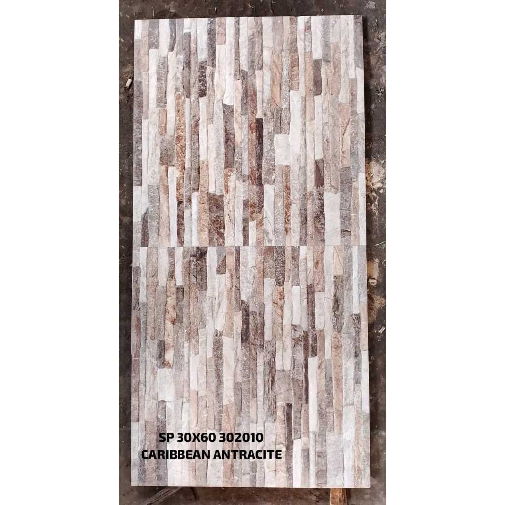 KERAMIK DINDING MATT 30X60 CARIBBEAN ANTRACITE 302010 BY SUN POWER CERAMICS KW A KERAMIK DINDING MAT