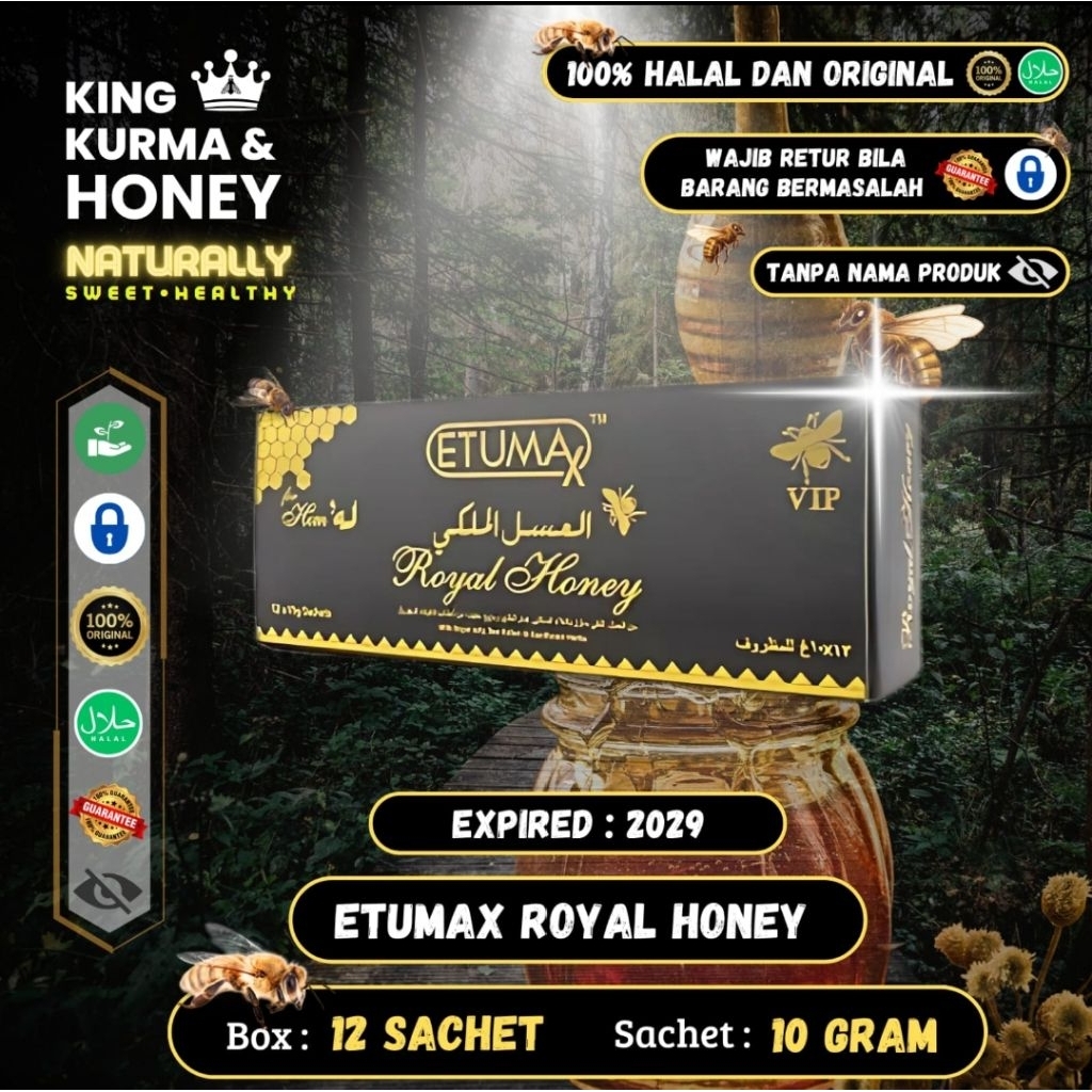 

madu Etumax Royal Honey original box 12 sachet
