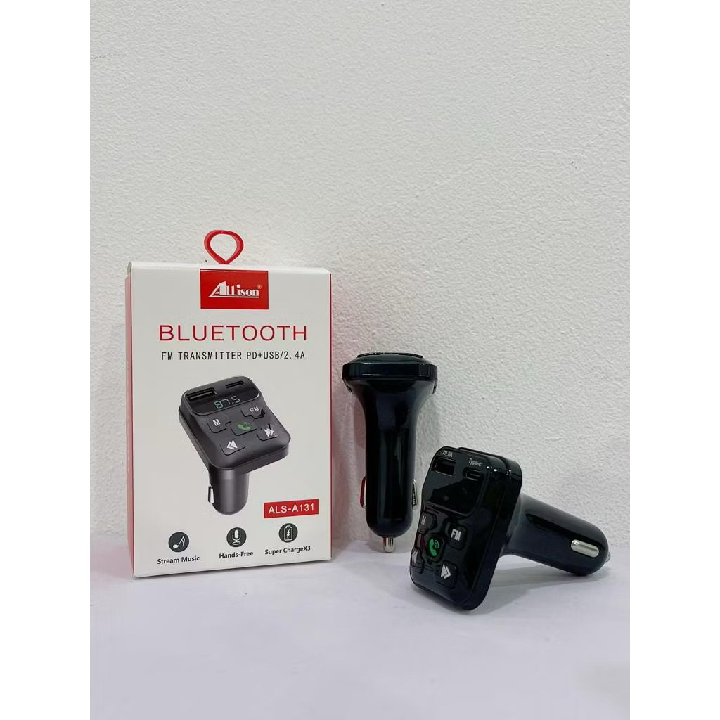 MODULATOR ALLISON Transmiter Bluetooth MP3 FM Radio USB Als-A131Dual Port Usb 3.1A Saver Charger Mob