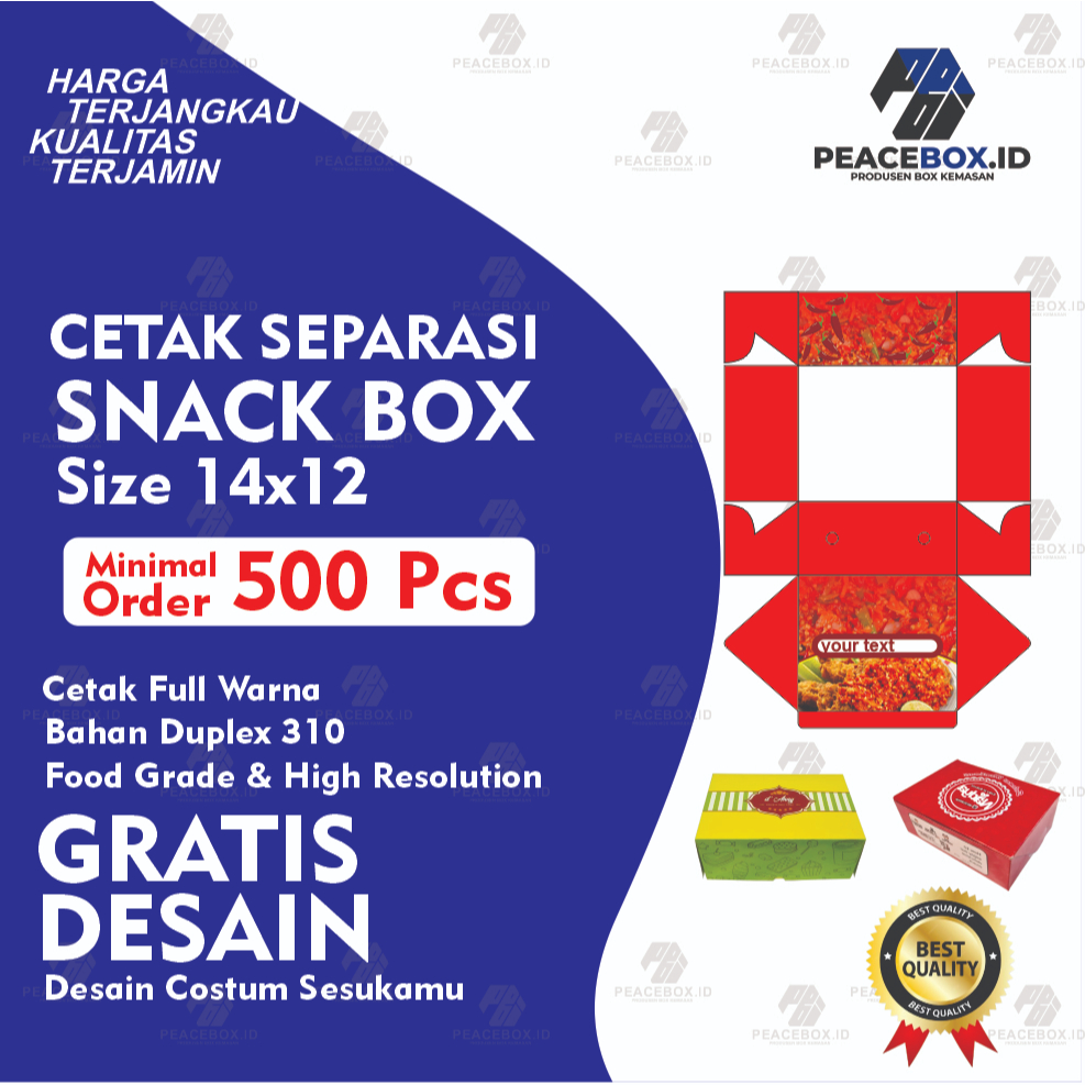 

Snack Box Custom Duplex uk.14X12cm